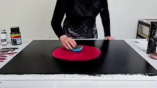 Creating a Cosmic Flower under the Blood Moon | Glowing Effects | Abstract Painting Technique