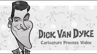 Dick Van Dyke Caricature art drawing process tutorial