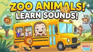 Wheels On The Bus Zoo Animal Song for Kids! Learn Animal Sounds & Fun Facts