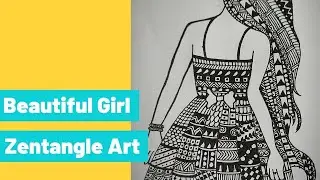 # Beautiful Girl Zentangle Art #