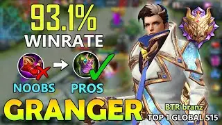 93.1% WINRATE!!GRANGER  BEST BUILD 2020 -TOP 1 GLOBAL (S15)GRANGER 2020 BY KING Branz