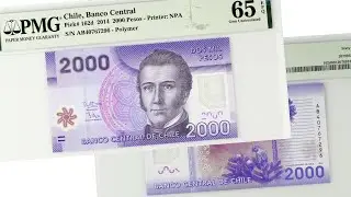 Chile 2000 Pesos Polymer Banknote 2014 | PMG Banknote