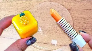 mixing LIPBALM with slime|relaxing asmr video #asmr #slime #makeup
