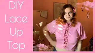 DIY Lace Up Top | T-shirt Reconstruction