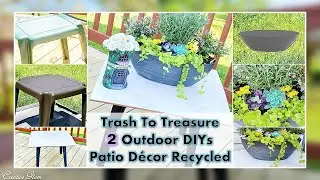 Using Trash To Create Treasure Challenge || 2 Outdoors DIYs || Recycled Deck/Patio Decor