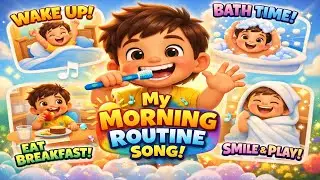 My Morning Routine Song for Kids | Wake Up, Brush Teeth, Bath and Breakfast | Kids Learn
