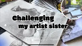 Sketching realistic Hand in One Hour with My Twin Artist Sister | Fun Art Challenge