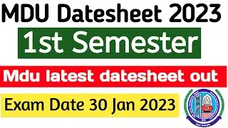 Mdu latest datesheet 2023 | Mdu exams datesheet | Mdu Datesheet 2023 | mdu blib 1st semester exam
