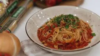 Angel Hair dengan Ikan Tuna & Tomat - Resep Pasta ala San remo Indonesia