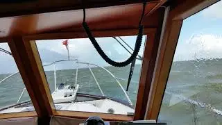 Integrity Trawler Crossing IJsselmeer with 6BFT and 5 feet high waves