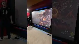 How BIG my gaming home theater screen really is... 🤯 #Gaming #ps5 #setup (Mount-IT Projector Mount!)