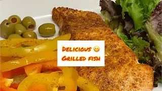 Grilled fish with vegetables /5 minutes recipe