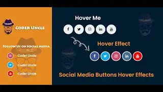 New Social Media Icons Hover Effects Using CSS | Coder Uncle