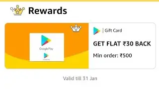 Amazon Pay Google Play Recharge Code Offer | Jan,2026 | Flat ₹30/- Cash Back | Amazon Offer Today