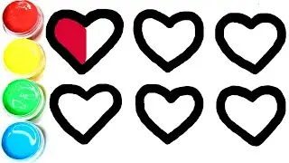 💖 Glitter Hearts Coloring Page, Drawing, and Painting for Kids and Toddlers | Glitter Coloring Book