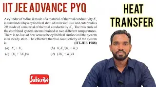 A cylinder of radius R made of a material of thermal conductivity K1 is surrounded by a cylindrical 