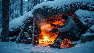 Surviving the Frozen Night Alone ❄️ Building a Snow Cave Shelter from Scratch - Yakutia Survival