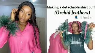 How to make a Notch collar detachable shirt cuff with orchid feathers