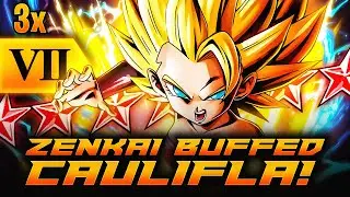 ABSOLUTELY NUTS! 3x ZENKAI & SUPPORT BUFFED CAULIFLA DESTROYS! | Dragon Ball Legends PvP
