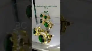 premium quality cz stones diamond replica studs in screw fitting. #latest #premium #shorts #trending
