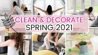 CLEAN AND DECORATE WITH ME | SPEED CLEANING MOTIVATION (UPDATED SPRING DECOR)