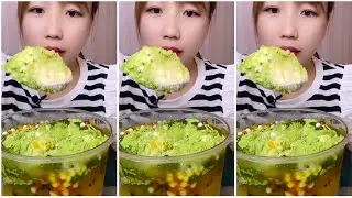 ASMR ICE EATING | MATCHA & MILK POWDER with PASSION FRUIT |  RELAX VIDEO