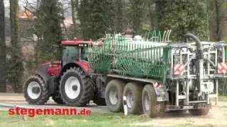 Gülle fahren mit einem Valtra Schlepper der S-Serie