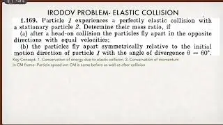 Physics// class11//Irodov 1.169// collision of particles