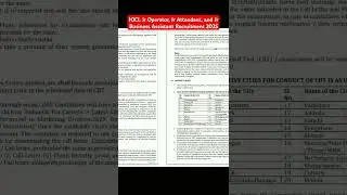 IOCL Jr Operator, Jr Attendant, and Jr Business Assistant Recruitment 2025 #iocl