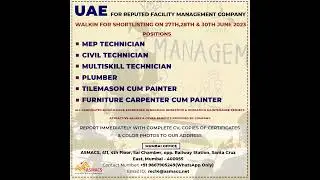 UAE &ndash; REQUIRED FOR REPUTED FACILITY MANAGEMENT COMPANY