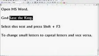 Change small letters into capital & vice versa in MS Word - HellBoundbloggers.com