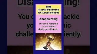 Report Card Remarks fot Average Students || Report Card Remarks #reportcard #remark