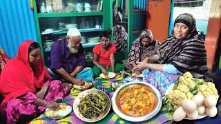 ফুলকপি দিয়ে দেশি মুরগির ডিম-সাথে পুঁইশাক || Village Bangla Kitchen...