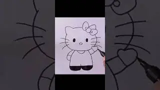 Drawing HELLO KITTY #creativearts #cartoon #cutearts #art #cute