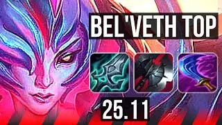 BEL'VETH vs SHEN (TOP) | 11/1/9, 6 solo kills, 37k DMG, Legendary | KR Master | 25.11