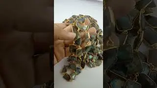Labradorite Gold Plated Bezel Connector Chain   Blue Labradorite Faceted Gemstone Making for Jewelry