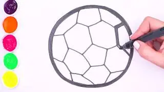 Soccer ball , football coloring pages Learn Colors for kids Julia Toy Art