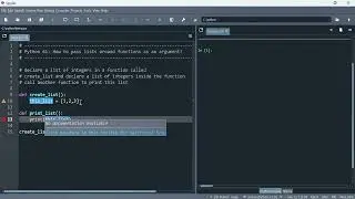 Python 61: How to pass lists around functions as an argument?