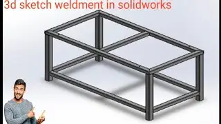 Simple Weldment frame using 3d sketch in solidworks || frame design in solidworks #solidworks