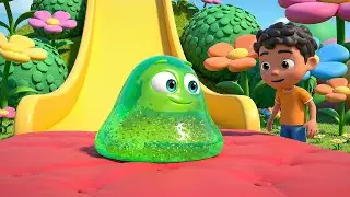 Fall Guys Jelly Runner Slipped on the Great Slide | Nursery Rhymes for Kids & Baby Songs