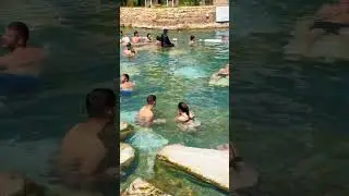 ❄️Natural Miracle Cleopatra Ancient Pool - History in Water🔥 #cleopatra #pamukkale