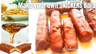 Snickers Bar Recipe|eggless Snickers bars easy recipe#snickers @akshatasrecipes #snickersbar