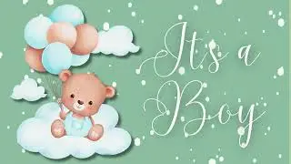 Baby Shower Banner For Boys | Screensaver | NO SOUND| 4K