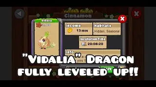 Vidalia Dragon Dragonvale leveled up to Max level!