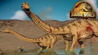 ALLOSAURUS PACK HUNTING A HERD OF DIPLODOCUS IN THE DESERT! - Jurassic World Evolution 2
