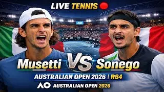 Musetti vs Sonego 🔴 LIVE TENNIS Australian Open 2026 | R64