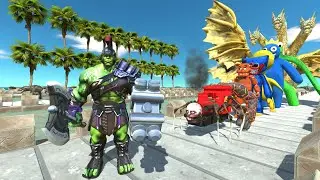 The Hulk Warrior vs Rainbow Friends COCONUT DEATH RUN - Animal Revolt Battle Simulator