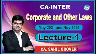CA Inter | Corporate and Other Laws|Lecture 1