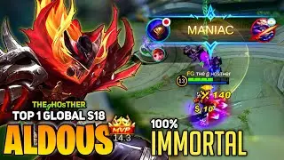 MANIAC! Aldous Blazing Force Explosive Punch [Top 1 Global Aldous S18] тнeℊнoѕтнer - Mobile Legend