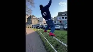 Perfect slide along a lengthy rail in grind shoes